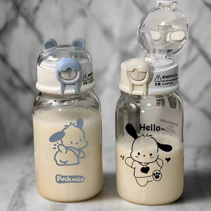 600ML Sanrio Hello Kitty  Transparent Straw Bottle