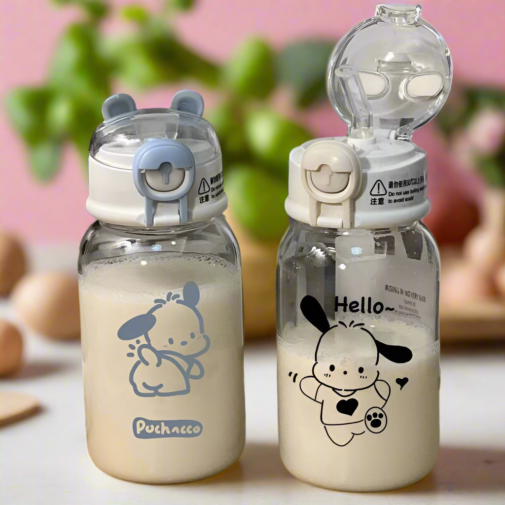 600ML Sanrio Hello Kitty  Transparent Straw Bottle